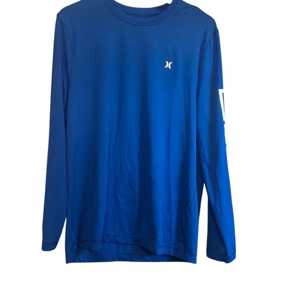 Hurley‎ Long Sleeve T-Shirt Blue Logo Graphic Surf Tee Mens Medium - Picture 1 of 5